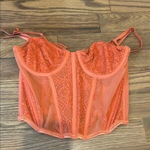 White Fox Red Coral Bustier Top